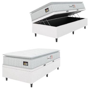 Imagem de Cama Box Solteiro Colchão Espuma D33 Pillow Top Van Gogh 88x188x62cm Branco Hellen – Suporta Até 120 Kg Por Pessoa (BOX BAÚ)