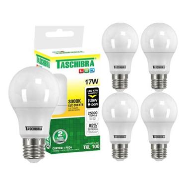 Imagem de 5 Lâmpada Led Bulbo 17w E27 3000k Branco Quente Taschibra