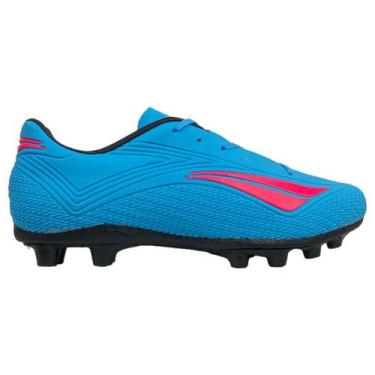 Imagem de Chuteira de Campo Cabedal em Costura Penalty Furia Y-2, Turquesa, Pink