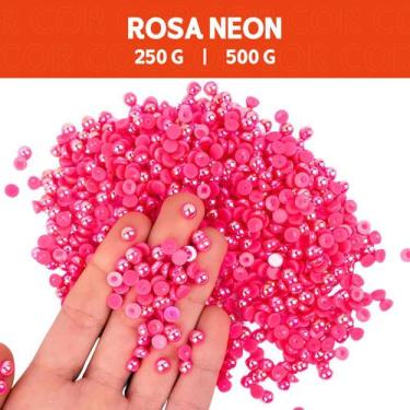 Imagem de Meia Pérola Irisada Rosa Neon - 03 - Pacote com 500/250 Gramas  - 06 m