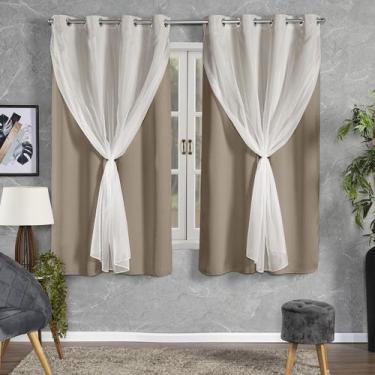Imagem de Cortina Janela Pequena Tecido Blackout 2,00 x 1,40 Com Voil - MH Enxov