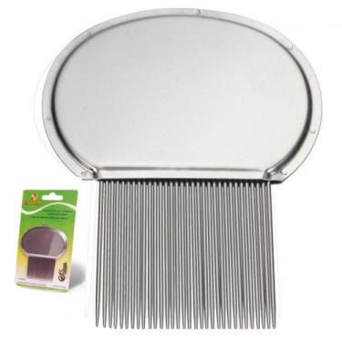 Imagem de Pente Fino Inox Piolhos Lêndeas Aço Ferro Qualidade Blister - HtBrush