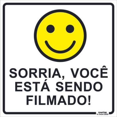 Imagem de Placa de Sinalização Sorria Você Está Sendo Filmado - Império da Impre