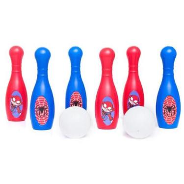 Imagem de Boliche Brinquedo Grande Infantil Aranha 6 Pinos 2 Bolas - Toymaster