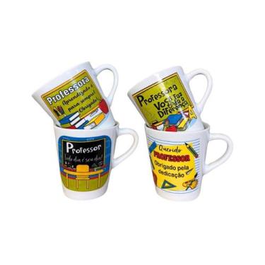 Imagem de Kit 4 Xícaras Dia Dos Professores 120ml - Porcelana AMA