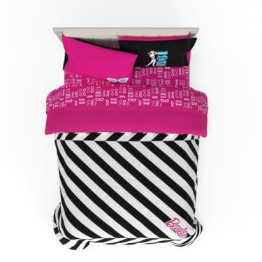 Imagem de Franco Conjunto de edredom e lençol Barbie 1959 super macio e aconchegante, reversível, 5 peças, tamanho casal (produto oficial licenciado) colecionáveis