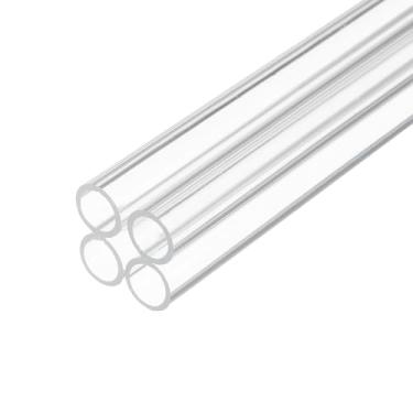 Imagem de Rebower Tubo rígido de plástico transparente de 35,56 cm 9 mm x 12 mm (1 cm x 1/5.1 cm) Tubo redondo de policarbonato, [para encanamento, hidráulica, aquário, bricolage] - 4 peças