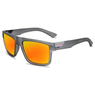 Imagem de Óculos de Sol Quadrado Vinkin Esportivo Polarizado UV400, Laranja, Cin