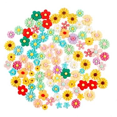 Imagem de NWFashion 100 peças decoração em miniatura sobremesa pastelaria brinquedo comida topo de bolo scrapbooking sapato decoração pingentes (flor)