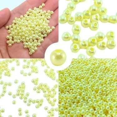 Imagem de 1000 PÇS 4MM Pérolas  c/ furo passante p/ bijuterias, colar, pulseiras