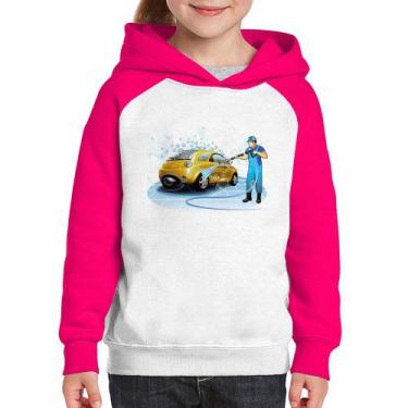 Imagem de Moletom Infantil Lava Jato - Foca na Moda, Branco, Rosa, 2