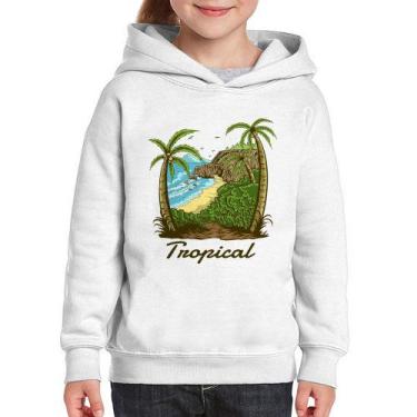 Imagem de Moletom Infantil Tropical Beach - Foca na Moda, Branco, 2