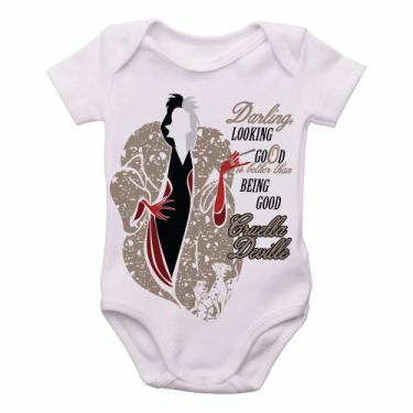 Imagem de body nenê criança roupa bebê  Cruella Deville Looking 101 dalmatas goo
