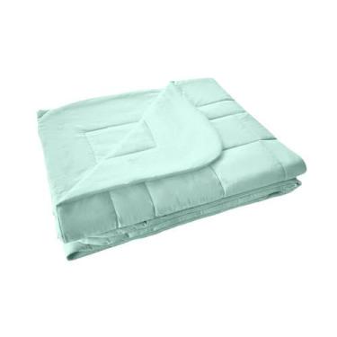 Imagem de Colcha Cobreleito Mini Cama 100% Algodão Malha Verde Arrumadinho Enxov