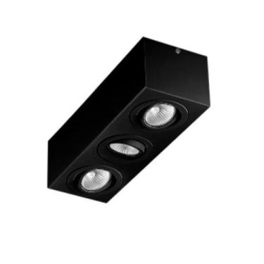 Imagem de Plafon Spot Sobrepor Direcionável 3 Lâmpadas Par30 Preto RL - Real Lus