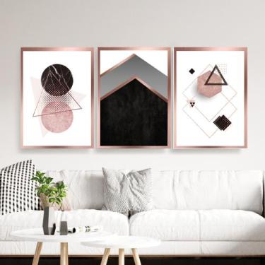 Imagem de Quadros Decorativos Sala Quarto Com  Moldura Rose Gold  - FlorEllas
