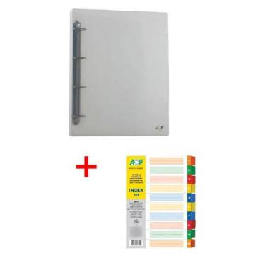 Imagem de Fichário 4 Argolas Cristal 265X342X45mm c Divisória Colorida Fichário 