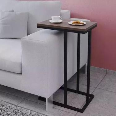 Imagem de Mesa De Apoio Lateral Para Sofá Ou Cama Estilo Industrial - Decorlidi