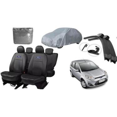 Imagem de Conjunto Capa de Couro Fiesta 05-13 + Capa de Cobrir + Limpador de Par