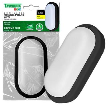 Imagem de Arandela Tartaruga Led Preta Ip65 32w Branco Quente 3000K - TASCHIBRA