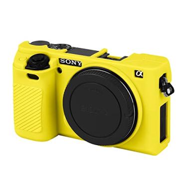Imagem de Capa de Capuz Fácil para Câmera Digital Sony Alpha A6000 ILCE-6000, Capa Protetora de Silicone Macio Antiarranhões, Amarelo