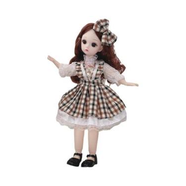 Imagem de Boneca Articulada de 30cm com Roupas, Sapatos 3D e Olhos Marrons - 12 