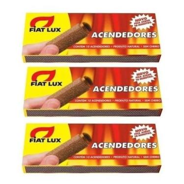 Imagem de 3x Acendedores Para Carvão E Lenha Fiat Lux Com 10 Unidades