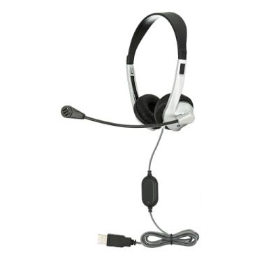 Imagem de Egghead® Fone de ouvido estéreo pessoal com faixa de cabeça ajustável, almofadas auriculares de espuma, microfone unidirecional flexível e cabo Tri-Shield sem emaranhados, pacote com 10