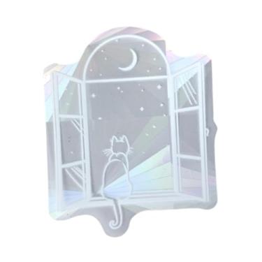 Imagem de Fancyes Adesivo de janela Rainbow, adesivo estático para festa, decalque de vidro, adesivo de privacidade para sala de estar, festival de inverno, natal