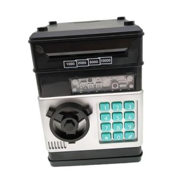 Imagem de menolana Cofrinho atm, pote de dinheiro pequeno, criativo, banco de dinheiro eletrônico para idades 3 4 5 6 7 8 anos de idade meninos meninas crianças presente, Preto