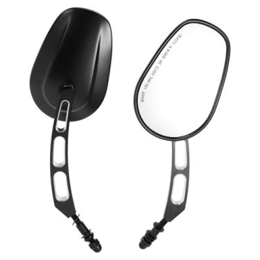 Imagem de INFINAUTO Espelhos retrovisores de motocicleta espelhos frontais para Harley Dyna Road King Softail Sportster 1200 883 alumínio preto ajustável