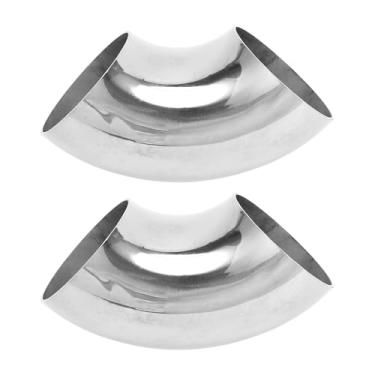 Imagem de Motoforti 2 peças 90 graus curva mandril cotovelo carro modificado tubo de escape tubulação 5.1 cm espessura OD 2mm/14GA 51x125x2mm SS316 aço inoxidável 2pcs