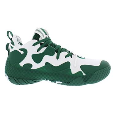 Imagem de adidas Tênis de basquete unissex Harden Vol. 6, Branco/Verde-Branco, 11 Women/9.5 Men