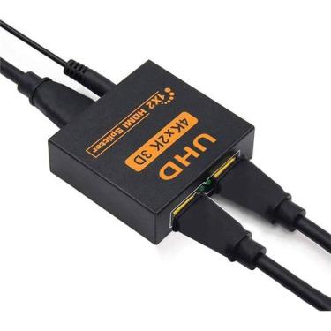 Imagem de Duplicador De Imagem Splitter 1x2 Divisor Hdmi 4k 3840p - Genérica