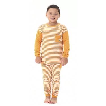 Imagem de Conjunto Infantil Masculino Menino Manga Longa Estilo Pijama Moda Inve