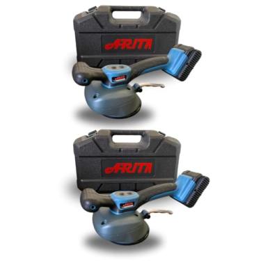 Imagem de KIT 2 Maquinas Vibratória Elétrica De Assentar Pisos Porcelanatos Azulejos Cerâmicas C/Maleta Premium 2 Baterias 16V 6 Níveis de Vibração, Ventosa de Alta Sucção