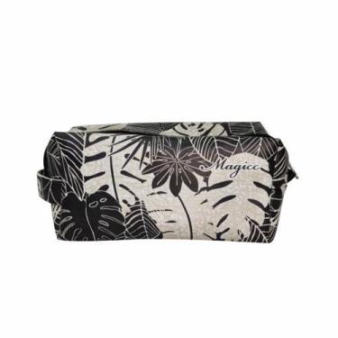 Imagem de Necessaire Feminina Impermeável Resistente Tropical Folhagem Magicc Bo