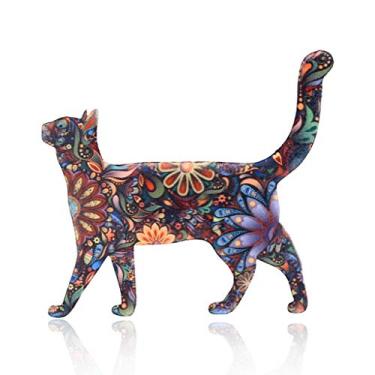 Imagem de Broche de acrílico em forma de gato de flor para decoração de crachá para chapéu, roupas, bolsas, jaquetas com capuz e artesanato, one size, Metal, Sem Pedra Preciosa