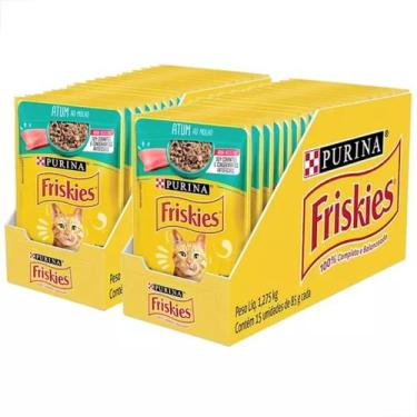 Imagem de Kit 2 Cxs Friskies Alim Úmido Gatos Adultos Atum 85g C/15
