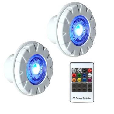 Imagem de Kit 2 Led Refletores Rgb Para Piscina + Controladora E Fonte - Shop da