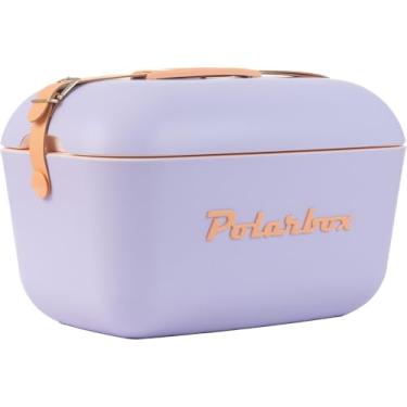 Imagem de Bolsa Térmica Cooler Retrô Com Alça Em Couro 20 Litros - Polarbox - Lilás Inverno