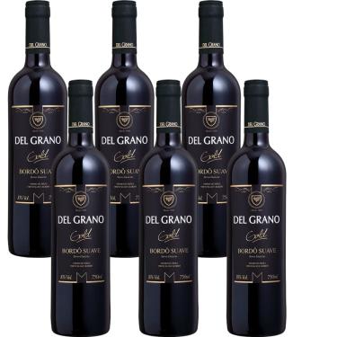 Imagem de Cx 6 Vinho Del Grano Bordô Suave 750 ml