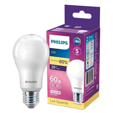 Imagem de Kit 40 Lampadas Led Bulbo 9W 806Lm Bivolt Philips, 110V/220V (Bivolt),