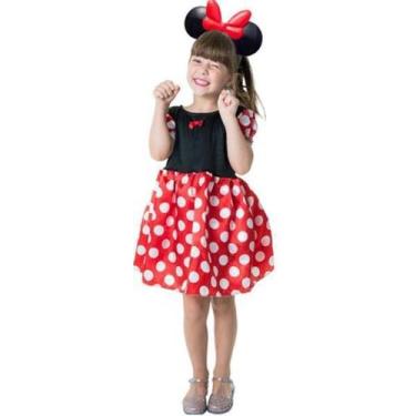 Imagem de Fantasia Infantil Minnie Tam Gg Carnaval Dia Das Bruxas - Toys