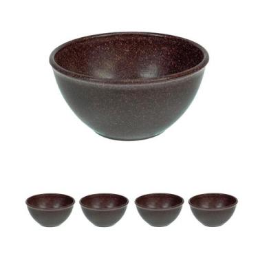 Imagem de 4UN TIGELA 300ml BOWL CUMBUCA SOPA CALDO MARROM ESCURO - Evo