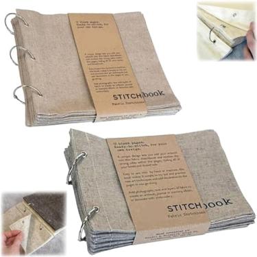 Imagem de Caderno de esboço de tecido em branco, caderno em branco, caderno em branco, caderno para desenhar, diário de arte, para livro de pontos de linho para desenhar, escrever