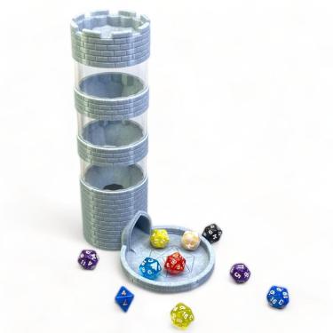 Imagem de Dice Tower Lixusia Castle para jogos de tabuleiro TRPG com conjunto de dados