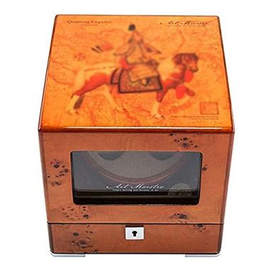 Imagem de Enrolador automático de relógio de madeira maciça, 2+0 caixas de armazenamento de relógios, anti-magnetização, silencioso, poeira de baixa potência, motor silencioso 5 modos de rotação (B) (B)
