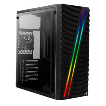 Imagem de Gabinete Game Aerocool Streak V1 RGB ATX Acrilico Preto - STREAK-A-BK-