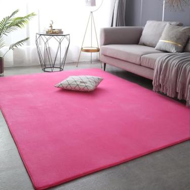Imagem de Tapete grosso para sala de estar, decoração de lã coral, tapete grande para quarto, macio para crianças, tapete de brincar, tapete de ioga para meninas, janela, roseo, 100x200cm (39x78 pol.)
